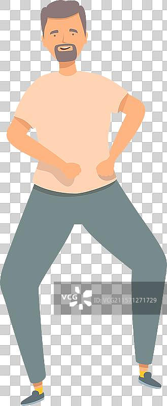 年轻男子面带微笑跳舞图片素材