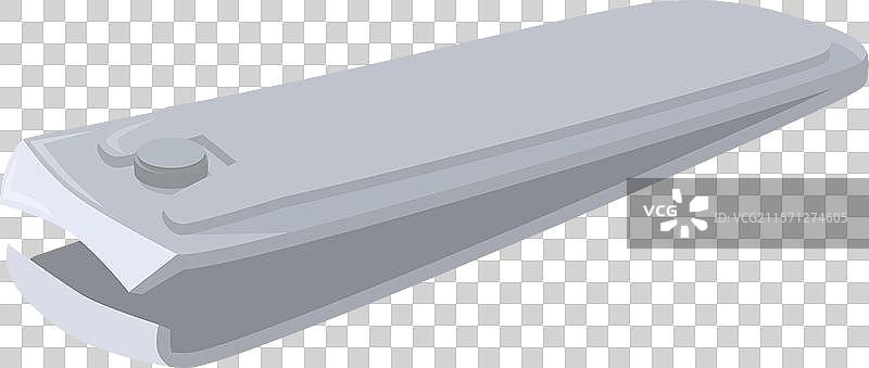 金属指甲钳摊开放置在白色背景上图片素材