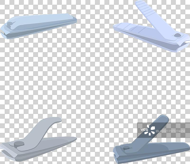 四种不同的指甲刀孤立在一起图片素材