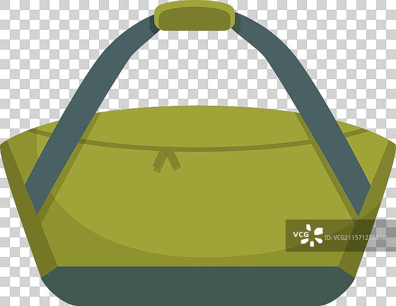 带手柄的绿色露营旅行包图片素材