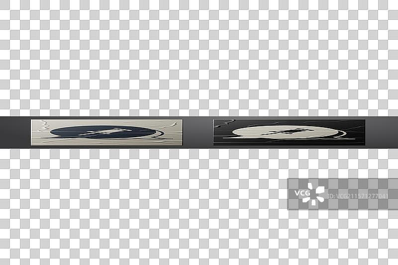 白色图钉图标孤立在皱纹纸上图片素材