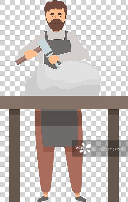 雕塑家正在用锤子和凿子创作图片素材