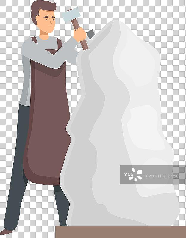 雕塑家正在用锤子和凿子创作图片素材