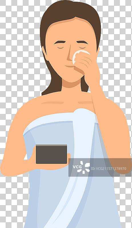女人用毛巾裹着身体化妆图片素材