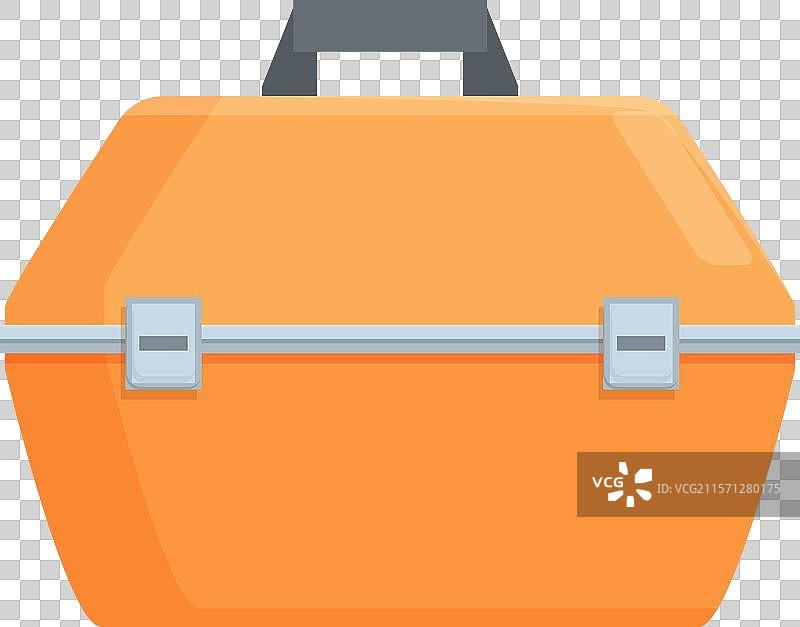 带金属锁扣的封闭橙色工具箱图片素材