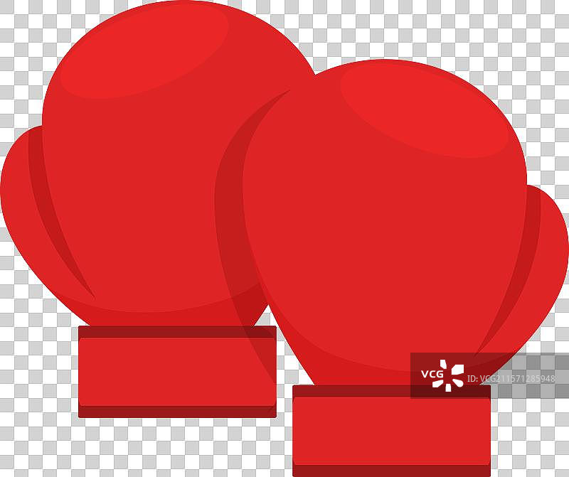 一双红色拳击手套放在白色背景上图片素材