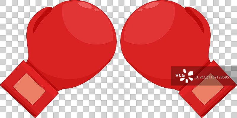 一双红色拳击手套相对而立，准备就绪图片素材