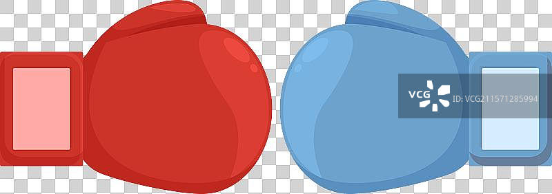 红色和蓝色的拳击手套相对而立图片素材