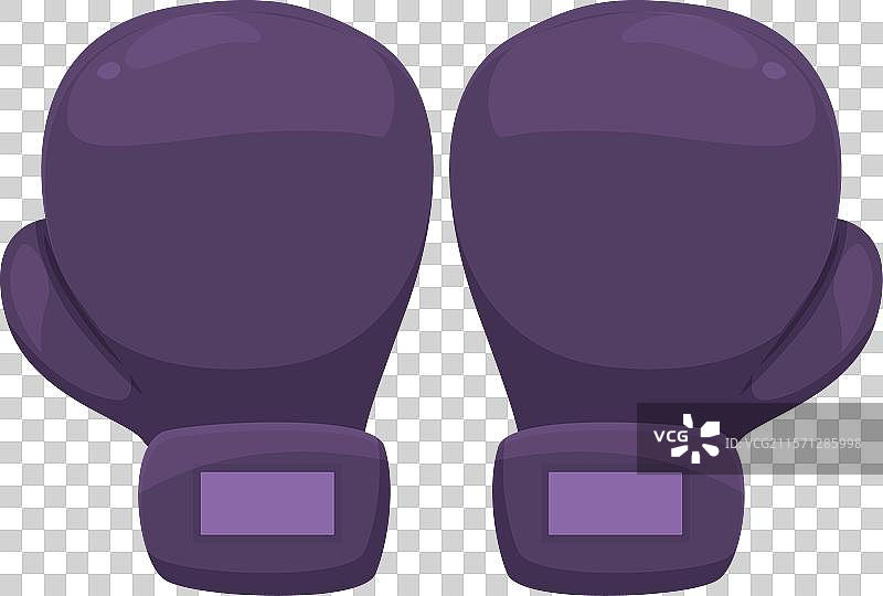 一双紫色拳击手套放在白色背景上图片素材