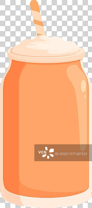 清爽的橙色汽水，上面加了奶油图片素材