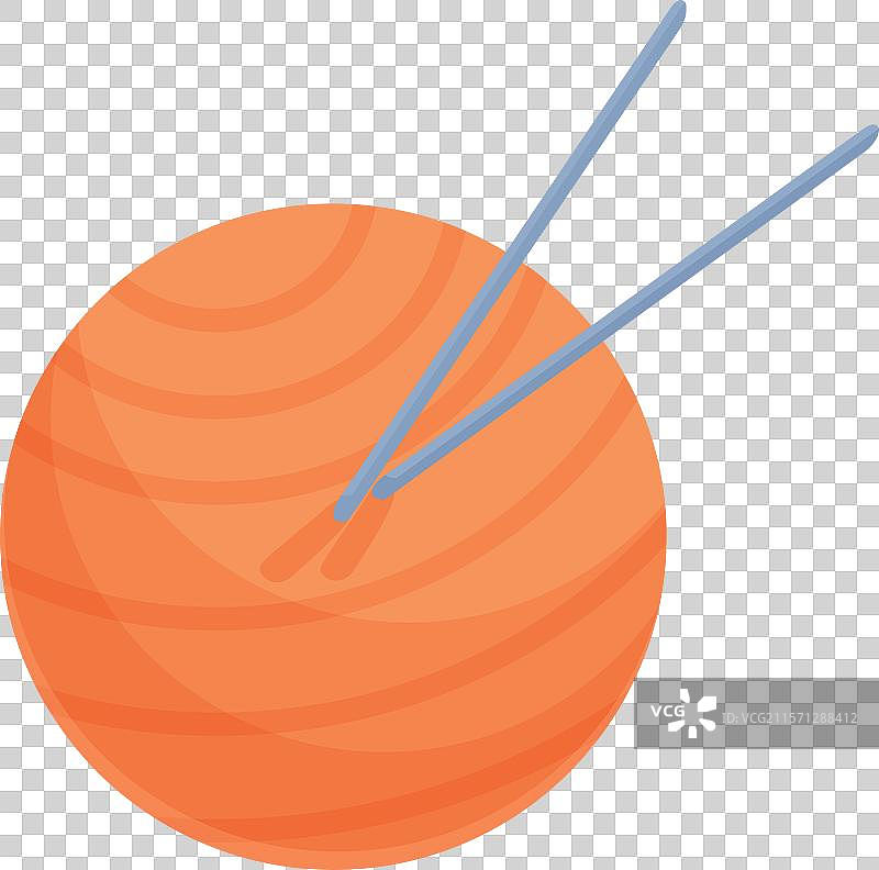 橙色毛线球和编织针图片素材