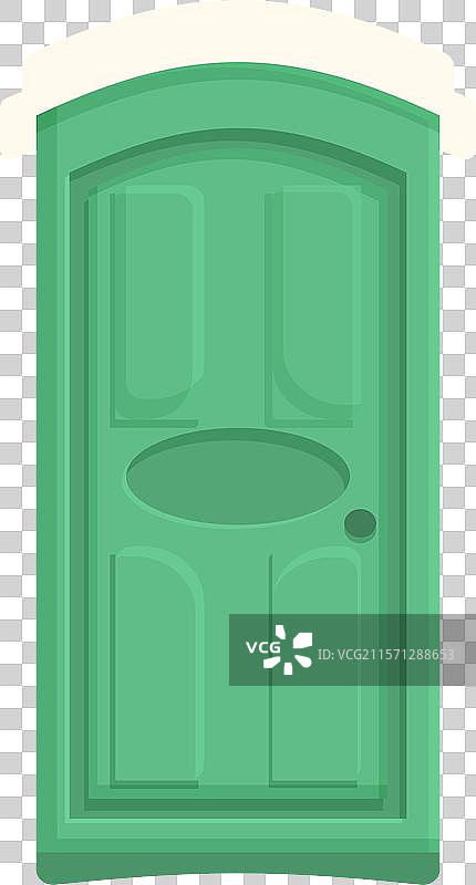 绿色生物厕所舱矗立在地面上图片素材