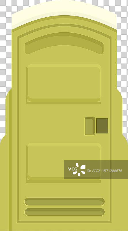 绿色塑料便携式厕所放置在白色背景上图片素材