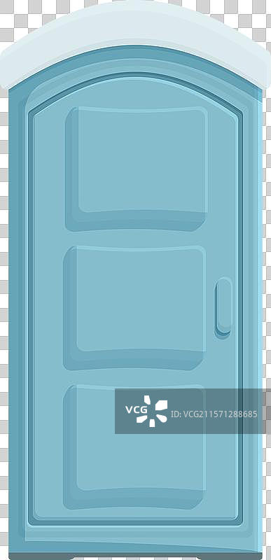 蓝色塑料便携式厕所小屋矗立着图片素材