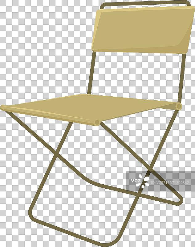 折叠露营椅立在白色背景上图片素材