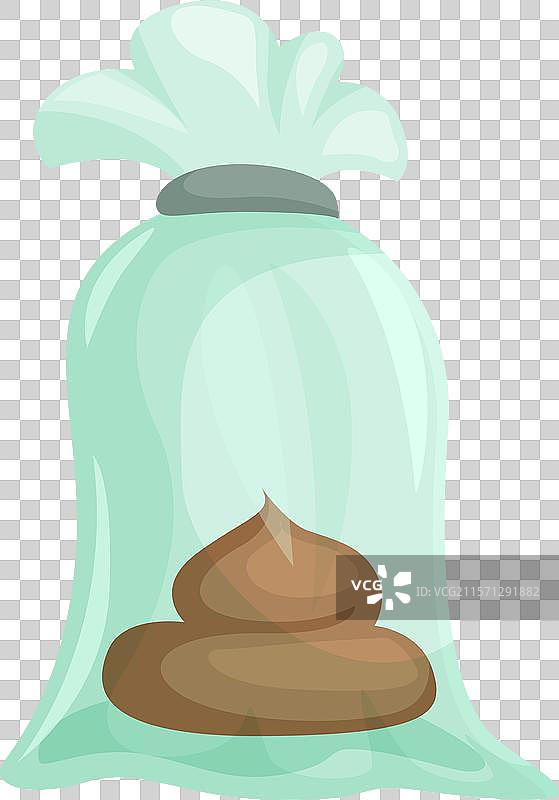 狗狗正在收集装在塑料袋里的狗粪图片素材