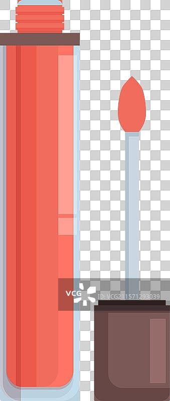 红色唇彩直立，涂抹器外露图片素材