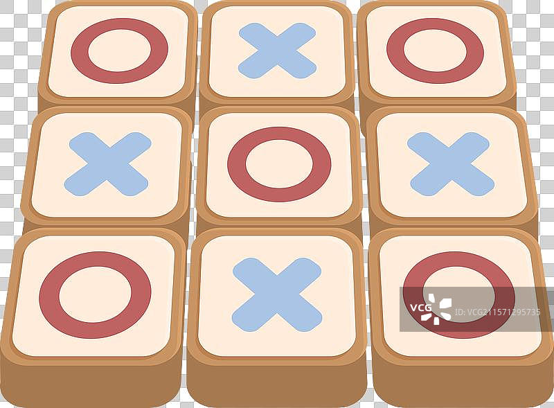 显示了带有X和O的井字游戏棋盘图片素材