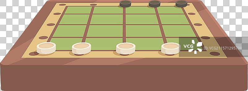 在绿色背景上进行的木制跳棋游戏图片素材