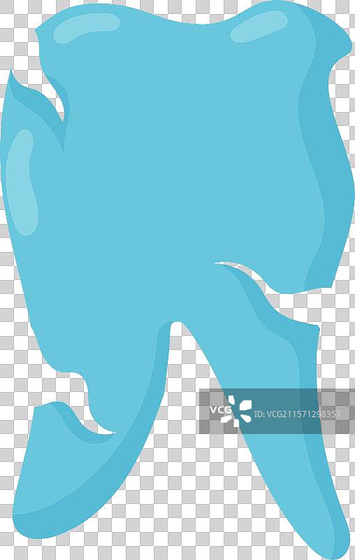 平面风格的龋齿病牙，表面有裂纹图片素材