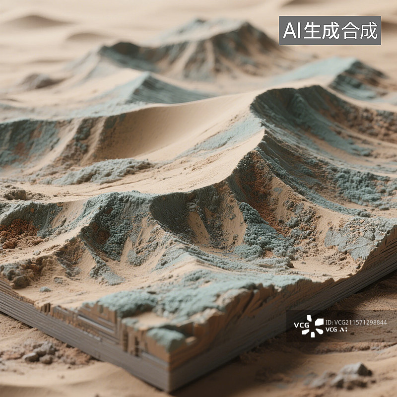 【AI数字艺术】三维地形模型展示图片素材