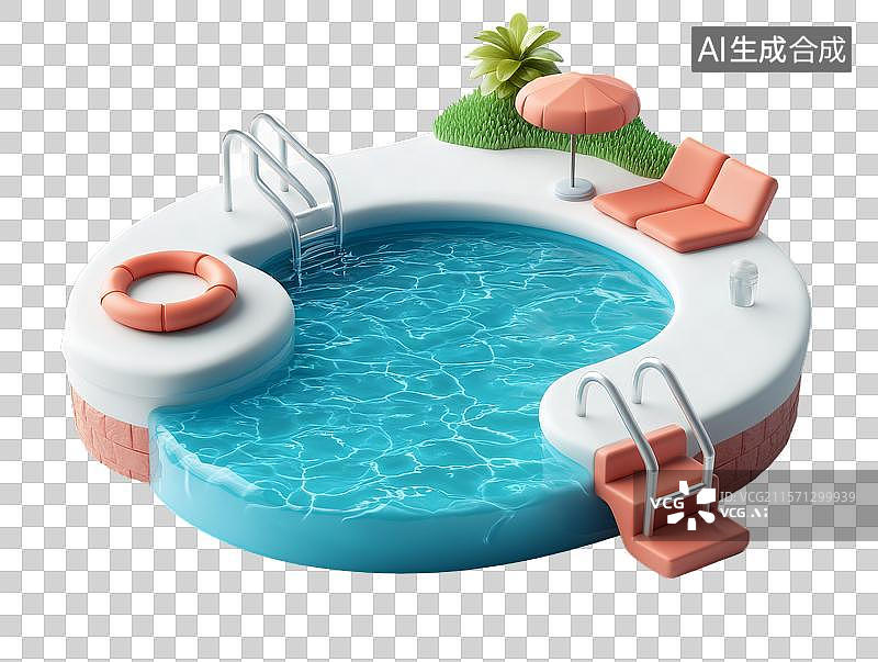 【AI数字艺术】游泳池与休闲设施图片素材