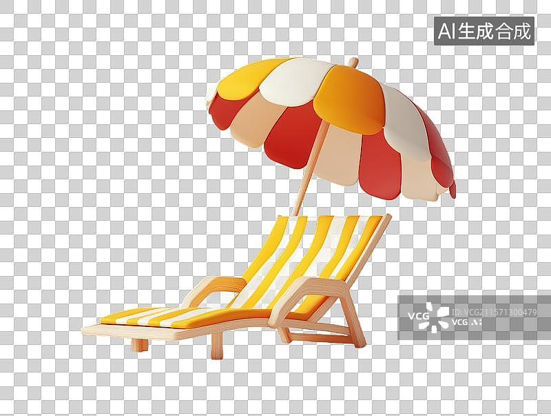 【AI数字艺术】沙滩椅和遮阳伞图片素材