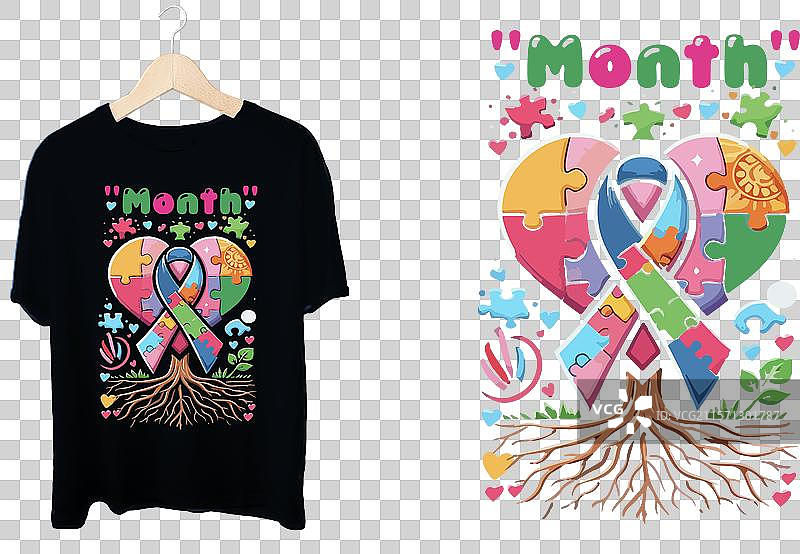 乳腺癌意识T恤图片素材