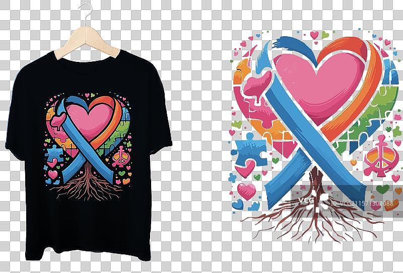 乳腺癌意识T恤图片素材