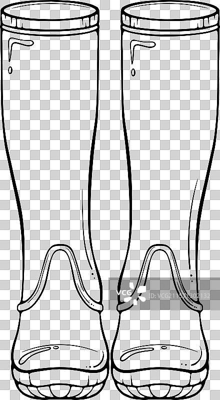 橡胶靴线条艺术图片素材