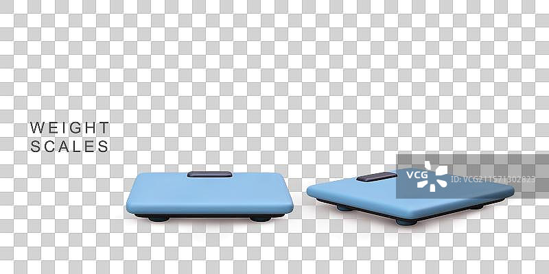 3D真实的两个蓝色健身秤，健身时间图片素材