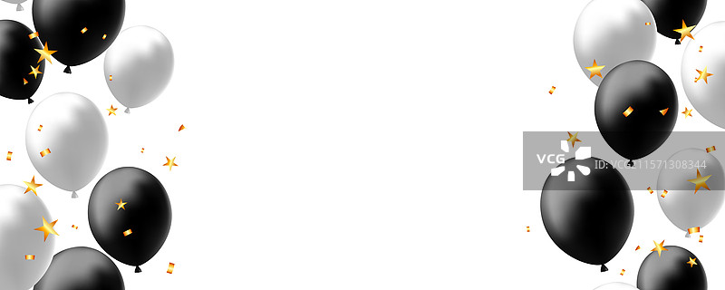 黑白气球庆祝背景图片素材