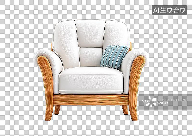 【AI数字艺术】【免抠png素材】一把单人沙发靠椅图片素材
