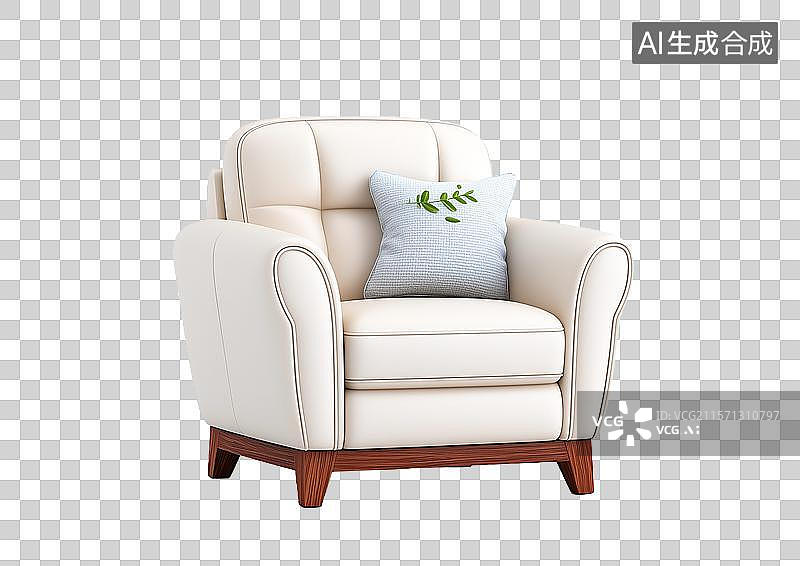 【AI数字艺术】【免抠png素材】一把单人沙发靠椅图片素材