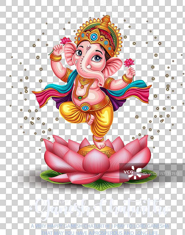 甘尼许节背景下的新迦尔纳神像图片素材