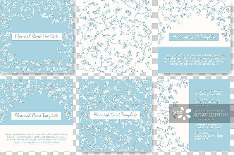 优雅的抽象背景与手绘花卉图片素材