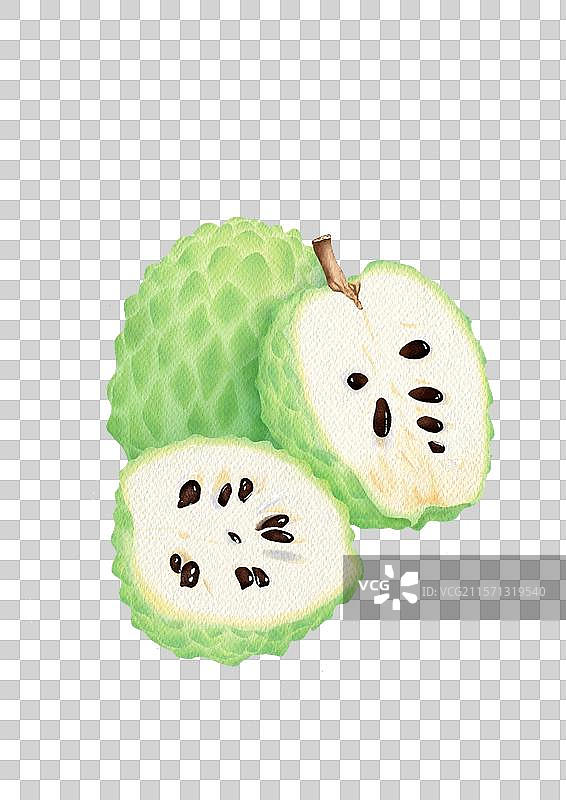 免抠水果释迦果图片素材