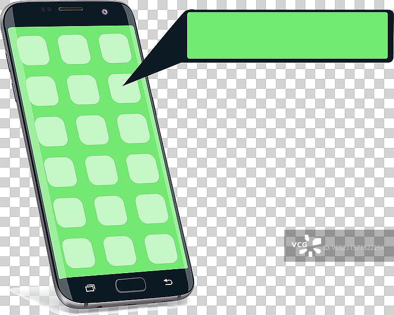 带有弹出按钮的智能手机图片素材