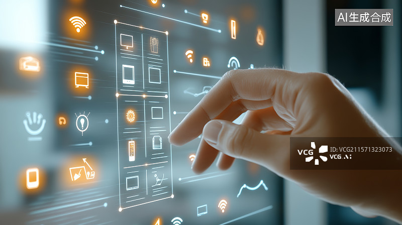 【AI数字艺术】智能家居概念插画图片素材