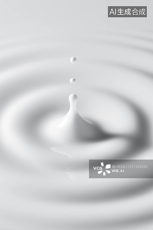 【AI数字艺术】牛奶滴落形成的涟漪图片素材