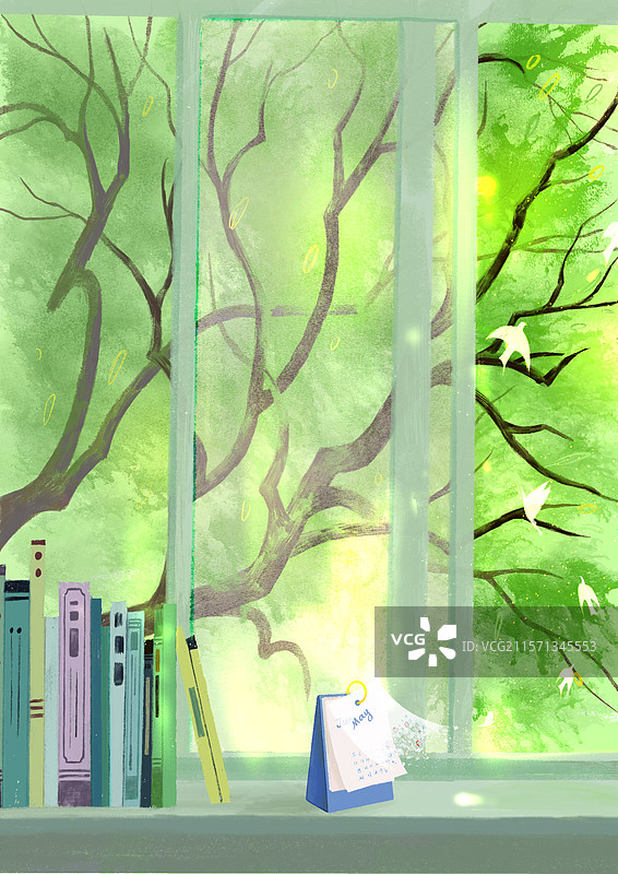 窗外青葱图片素材