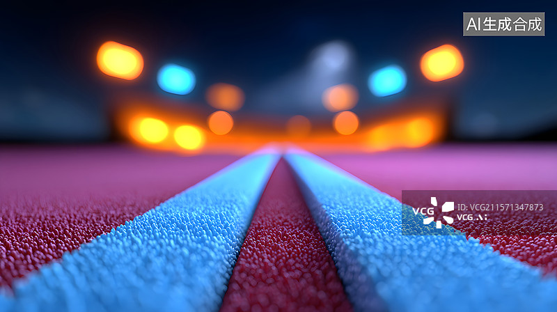 【AI数字艺术】运动比赛的跑道3D场景插画图片素材