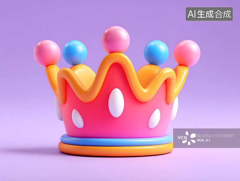 【AI数字艺术】皇冠图标的3D渲染场景图片素材