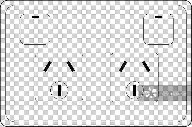 带开关的I型双插座电源插头图片素材
