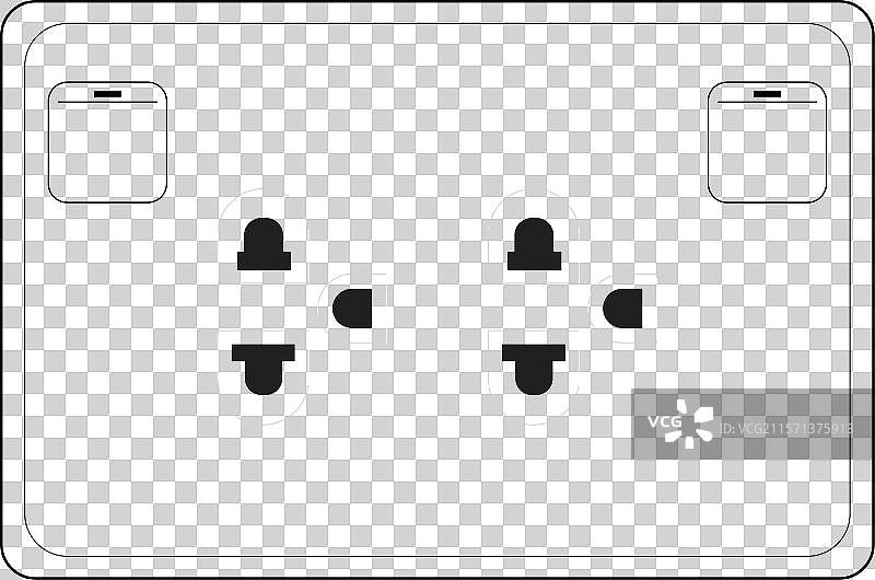 泰国电源插座，带开关的两个插孔图片素材