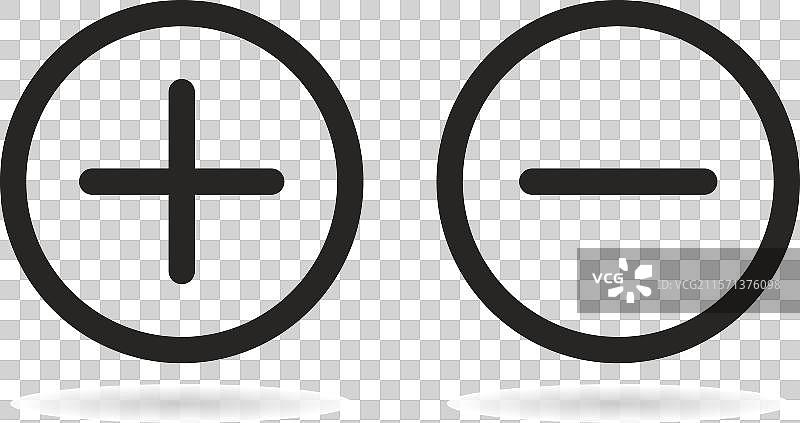 加号和减号图标或简单的加号符号图片素材