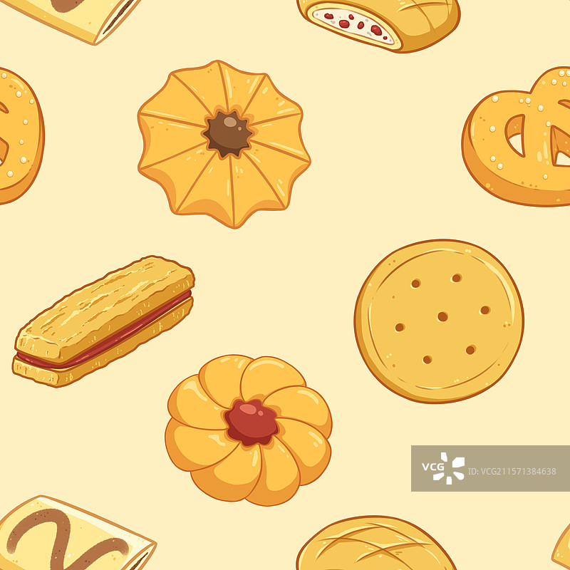 多款饼干四方连续图案图片素材