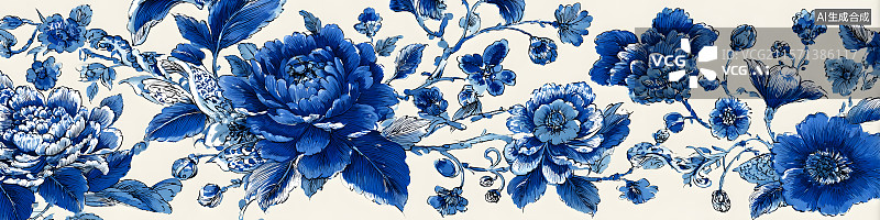【AI数字艺术】青花瓷 背景图片素材