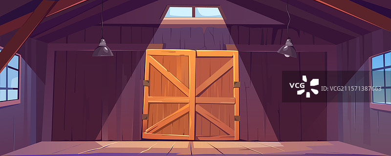 木制仓库或谷仓内部背景图片素材