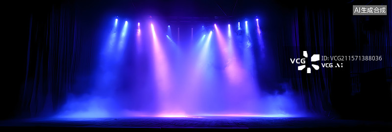 【AI数字艺术】聚光灯 舞台图片素材